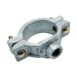 COLLIER DE PRISE EN CHARGE A COQUE PLEINE EN FONTE SORTIE FILETAGE BSPT GALVA DN65-25